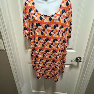 JM Collection Multicolor Scallop Pattern Tunic